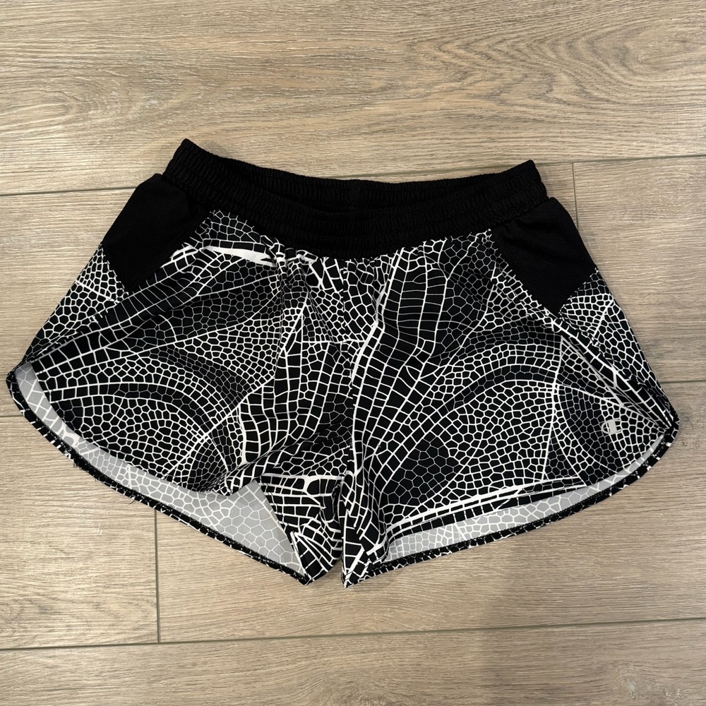 Champion Women’s Athletic Performance Running Shorts (Black and White) - Medium